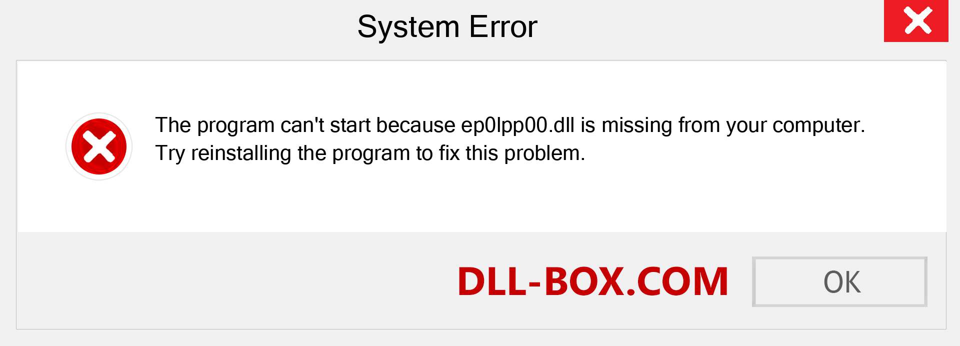  ep0lpp00.dll file is missing?. Download for Windows 7, 8, 10 - Fix  ep0lpp00 dll Missing Error on Windows, photos, images